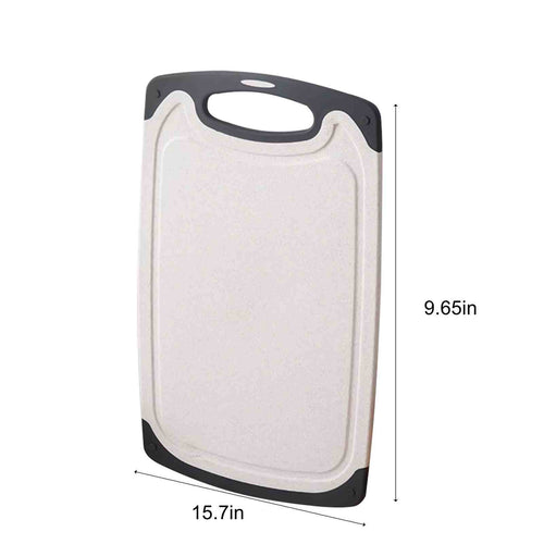 QIIBURR Plastic Cutting Boards for Kitchen Dishwasher Safe, Extra Large Cutting Board for Meat with Juice Grooves, Easy Grip Handle, Non-Slip, with Grinding Area